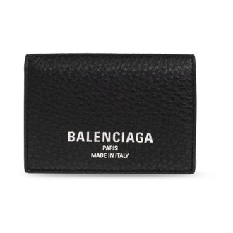 Balenciaga Leather Wallet with Printed Logo - male - Balenciaga - Wallets & Cardholders - Black - ONE SIZE - Accessories