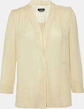 Isabel Marant Beige Cotton Blend Button Front Blouse