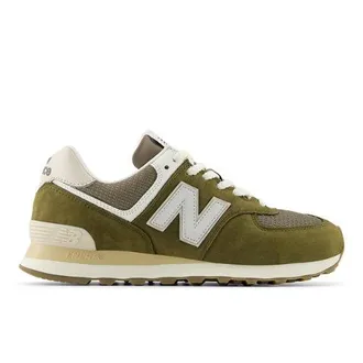 New Balance Unisex 574 en Beige/Gris, Gamuza/Malla, Talla 37.5