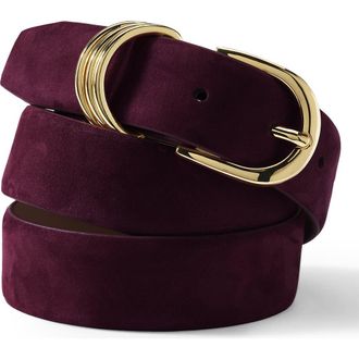 Lands End Nubuck Multi Keeper Belt in Lush Burgundy at Nordstrom, Size X-Large
