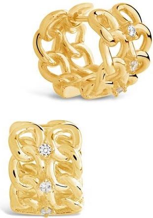 Sterling Forever Carleene CZ Huggie Hoop Earrings in Gold at Nordstrom Rack