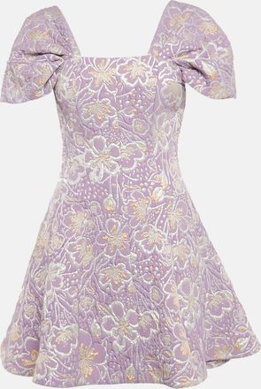 Rotate Purple Floral Jacquard Mini Dress