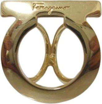 Ferragamo Pre-owned anello per foulard Gancini - - Pre-owned - Donna - Giallo - ONE SIZE