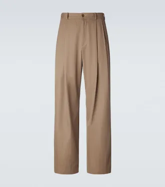 The Row Tibor cotton and cashmere wide-leg pants