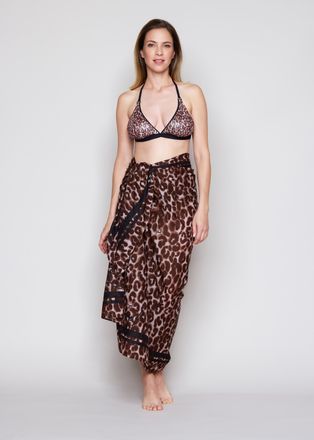 Joop Pareo JOOP, Damen, leopard print, Web, Baumwolle, Modet&uuml;cher Pareo, Allover Animal-Print