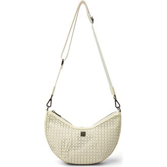Think Royln Posh Leather Shoulder Bag in Cream Perforated Leather at Nordstrom