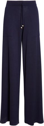 Eleventy Avalon Travel Merino Wool Drawstring Pants in Blue/white at Nordstrom, Size X-Large