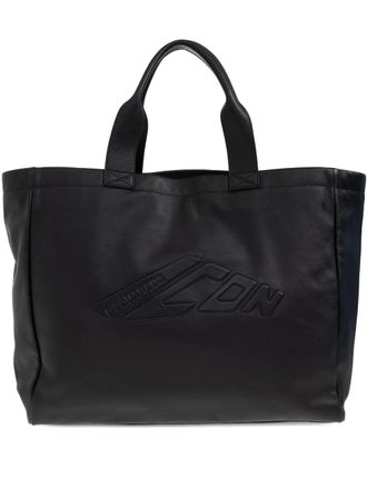 Dsquared2 Icon logo-embossed tote bag - men - Fabric/CALFSKIN - One Size - Black