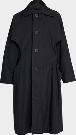 Homme Pliss&eacute; Issey Miyake Mens Cavity Long Coat