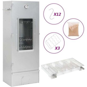 vidaXL Vidaxl - Horno Ahumador De Bbq Con Generador Humo Fr&iacute;o Acero Galvanizado