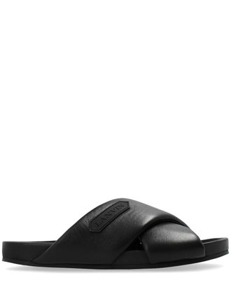 Lanvin Sandali slides con applicazione - Nero