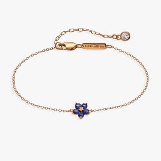 Alex and Ani Crystal Forget-Me-Not Flower Bracelet in Gold at Nordstrom