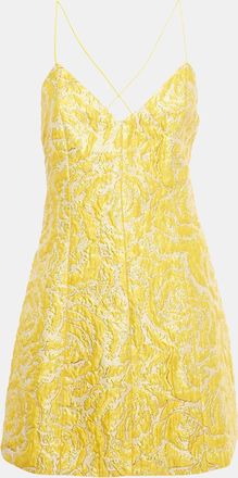 Alice & Olivia Alice + Olivia Yellow Jacquard Tayla Mini Dress