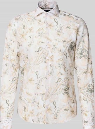 Joop Slim Fit Business-Hemd aus Leinen-Mix Modell Pai in Apricot, Gr&ouml;&szlig;e 38