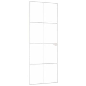 vidaXL Puerta De Interior Vidrio Templado Y Aluminio Blanco 76x201,5cm Vidaxl