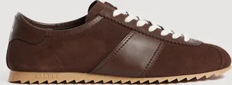 Sandro Low-top leather and suede trainers