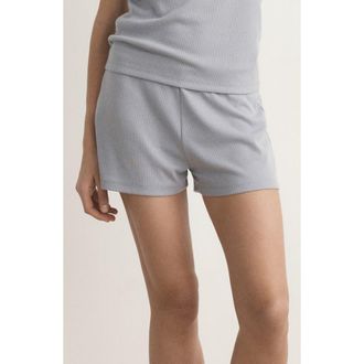 Mango Textured Pajama Shorts in Grey at Nordstrom, Size Medium