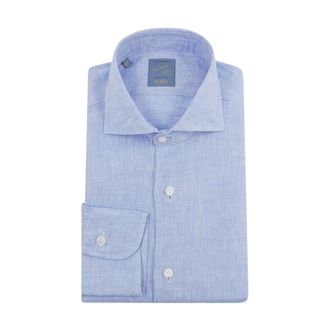 Barba Heren, Overhemden, Blauw, Maat: 5XL Linnen