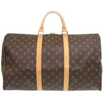 Louis Vuitton Pre-owned Boston Bag - Heren - Vintage Weekendtas - Bruin - ONE Size - Leer - Vintage