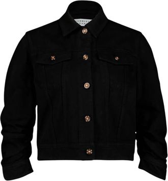 Gabriela Hearst Jassen, Dames, Zwart, L, Denim, Adira Cropped Denim Jacket