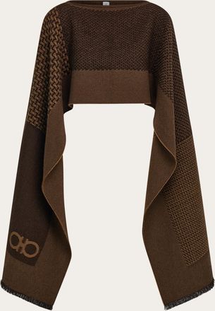 Ferragamo Women Jacquard cape Beige