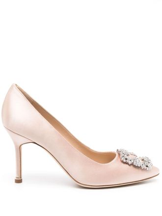 Manolo Blahnik Pumps Hangisi con cristalli - Toni neutri