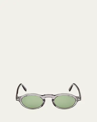 Tom Ford Mens Aristotele-02 Acetate Round Sunglasses