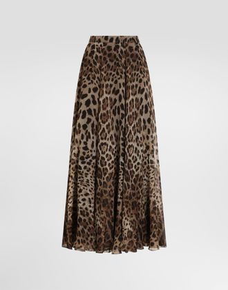 Dolce & Gabbana Leo-print Chiffon Skirt - Woman Collection Animal Print 36