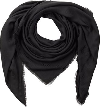 HUGO BOSS Schal HUGO Alyin, Damen, schwarz 001, Web, Kunstfaser, gemustert, unifarben, Modet&uuml;cher Schal, mit Print-Details
