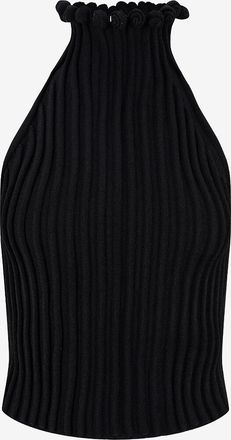 Alaia &Auml;rmelloses Stricktop mit hohem Halskragen Halter