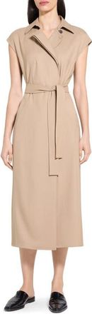 Theory Dolman Sleeve Trench Coat Midi Dress in New Camel at Nordstrom, Size X-Large