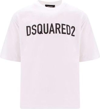 Dsquared2 T-shirt met ronde hals - Heren - T-shirts - Wit - S - Katoen - Tops