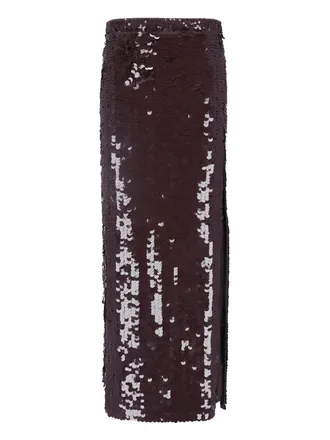 P.A.R.O.S.H. Maxi Skirt with All-Over Sequin Embellishment