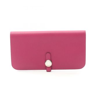 Herm&egrave;s Pink Leather Long Wallet (Bi-Fold) (Pre-Owned)