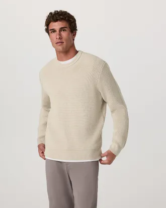 Vuori Clothing Denver Waffle Crew Neck T-Shirt Sweater | Mushroom | Medium