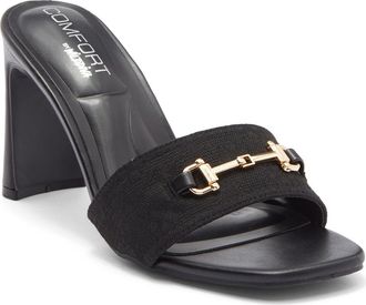 Wild Diva Viera Block Heel Bit Sandal in Black at Nordstrom Rack, Size 8.5