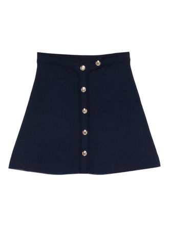 Sandro press-stud-fastening short skirt - women - Viscose/Polyamide/Spandex/Elastane - 38 - Blue