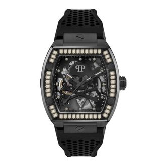 Philipp Plein Accessoires, Heren, Zwart, ONE Size, $keleton Crystal Automatisch Horloge