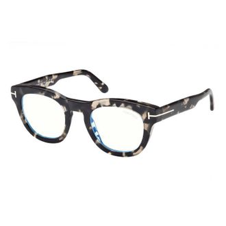 Tom Ford FT5873-B 005 Black Havana/Clear Blue Light Block 49mm