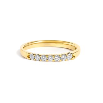 House of Brilliance 14K Gold 1/4 Cttw Diamond 7 Stone Band Ring