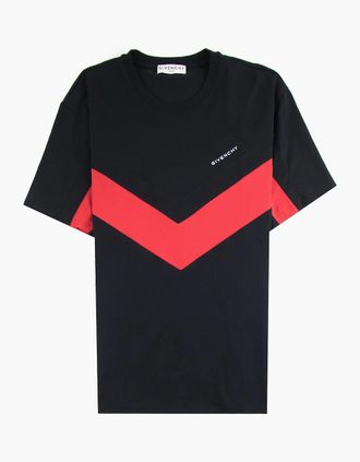 Givenchy Mens Givenchy Contrasted V Regular Fit T-shirt Black - Size: 42