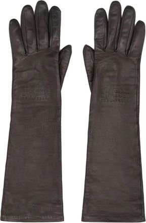 Maison Margiela MM6 Embossed Logo Leather Gloves