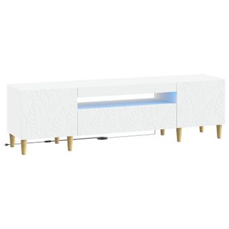 vidaXL Mueble De Tv Led Blanco Madera De Ingenier&iacute;a Vidaxl