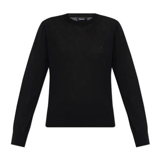 Dsquared2 Wollen trui - Dames - Ronde hals truien - Zwart - 2XS - Wol - Truien & Vesten