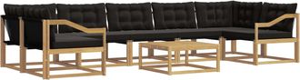 vidaXL Conjunto De Sof&aacute;s De Exterior 8 Uds. Blanco Y Negro Vidaxl