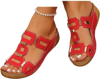 Generic Wide Fit Sandals for Women,Womens Sandals & Slides,Wedge Slides,Slip on Summer Shoes with Metal Accents Comfortable Dressy Platform Wedges for Daily W