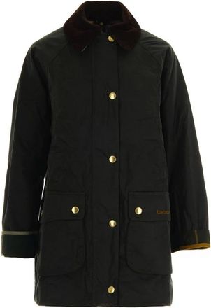 Barbour Gewaxte Katoenen Jas - Dames - Mantel - Zwart - XS - Katoen - Jassen