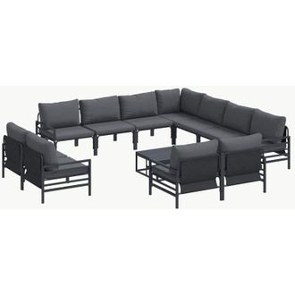 vidaXL Conjunto De Sof&aacute; De Jard&iacute;n 12 Pcs Antracita Acero Vidaxl