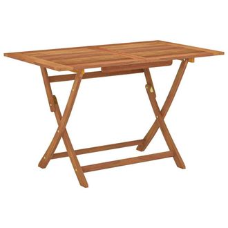 Berkfield Home Folding Garden Table 120x70x75 cm Solid Eucalyptus Wood in Brown | Size: 120 x 70 x 75 cm