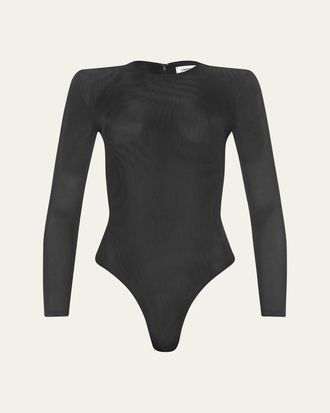 L'agence Trista Stretch Mesh Bodysuit